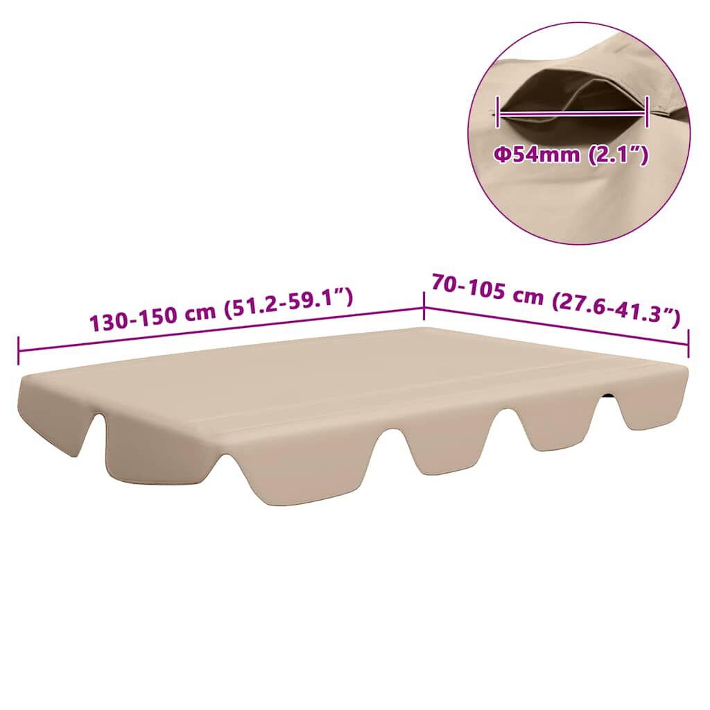 vidaXL Replacement Canopy for Garden Swing Beige 150/130x105/70 cm