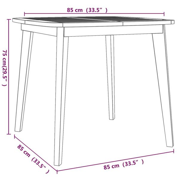 vidaXL 3 Piece Garden Dining Set Solid Wood Acacia