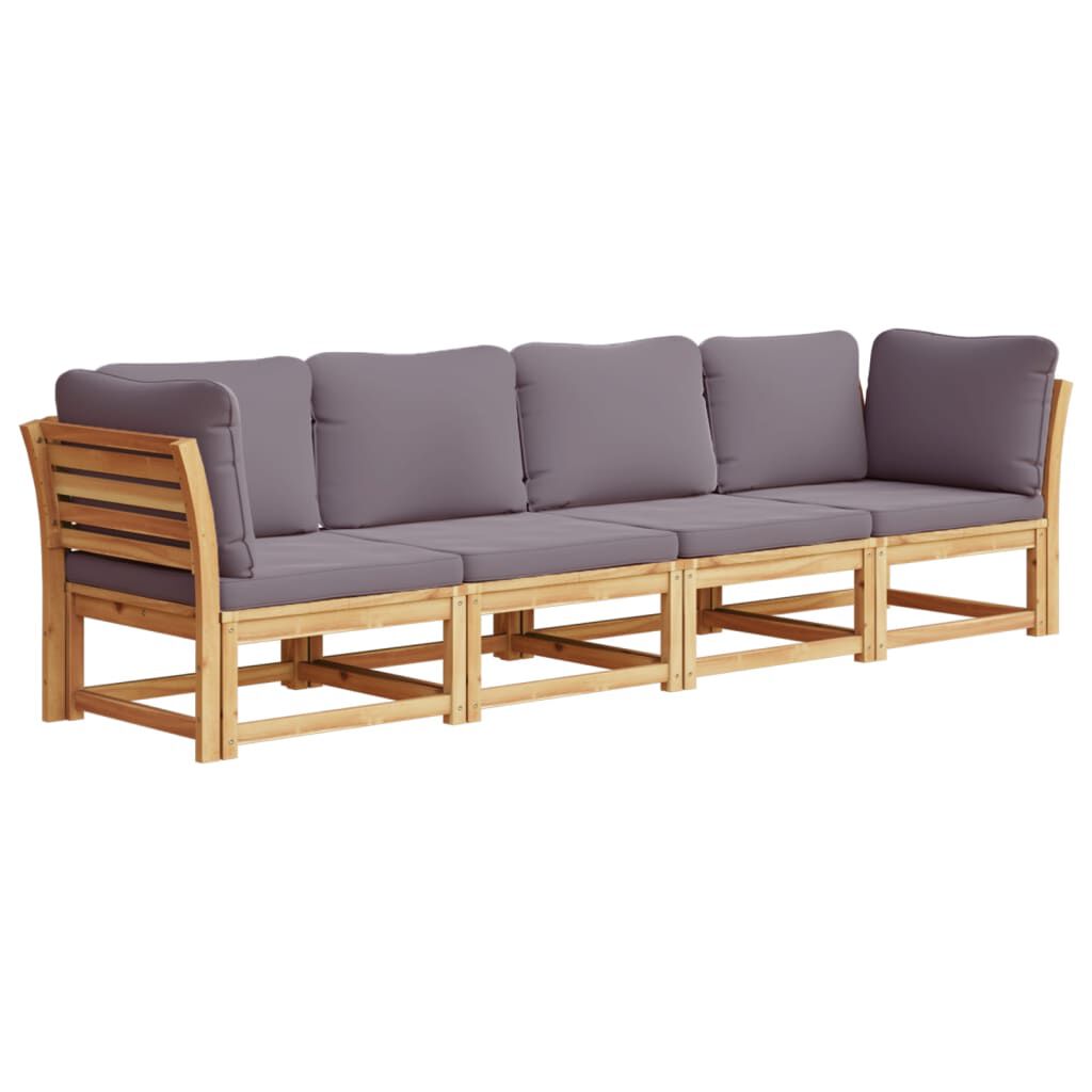 vidaXL 4 Piece Garden Lounge Set with Cushions Solid Wood Acacia