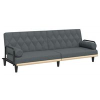 vidaXL Sofa Bed with Armrests Dark Grey Fabric