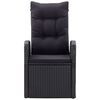 vidaXL 11 Piece Outdoor Dining Set Poly Rattan Acacia Wood Black