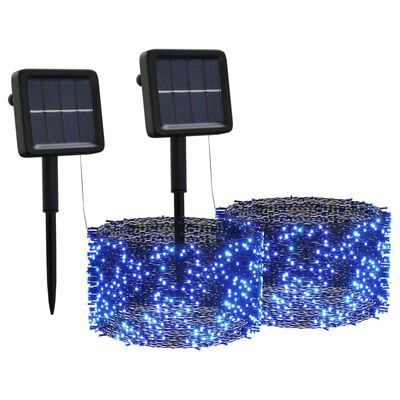 vidaXL Solar Fairy Lights 2 pcs 2x200 LED Blue Indoor Outdoor