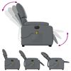 vidaXL Electric Stand up Massage Recliner Chair Grey Faux Leather