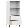 vidaXL Bookcase with 2 Drawers White 60x35x128.5 cm Solid Wood OSLO