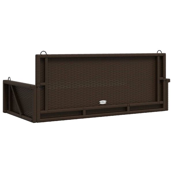 vidaXL Swing Bench Brown 119x56x48 cm Poly Rattan