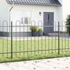 vidaXL Garden Fence 5 pcs Grey 8.5 x 1 m Powder-coated Steel