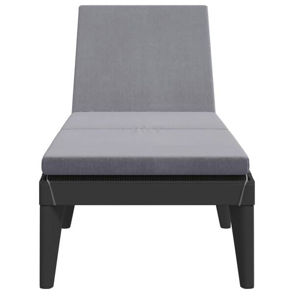 vidaXL Sun Lounger with Cushion Anthracite 186x60x29 cm PP