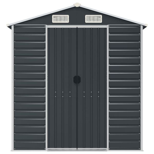 vidaXL Garden Shed Anthracite 191x130x198 cm Galvanised Steel