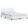 vidaXL Bed Frame with LED without Mattress "Zadar" White 137x190 cm
