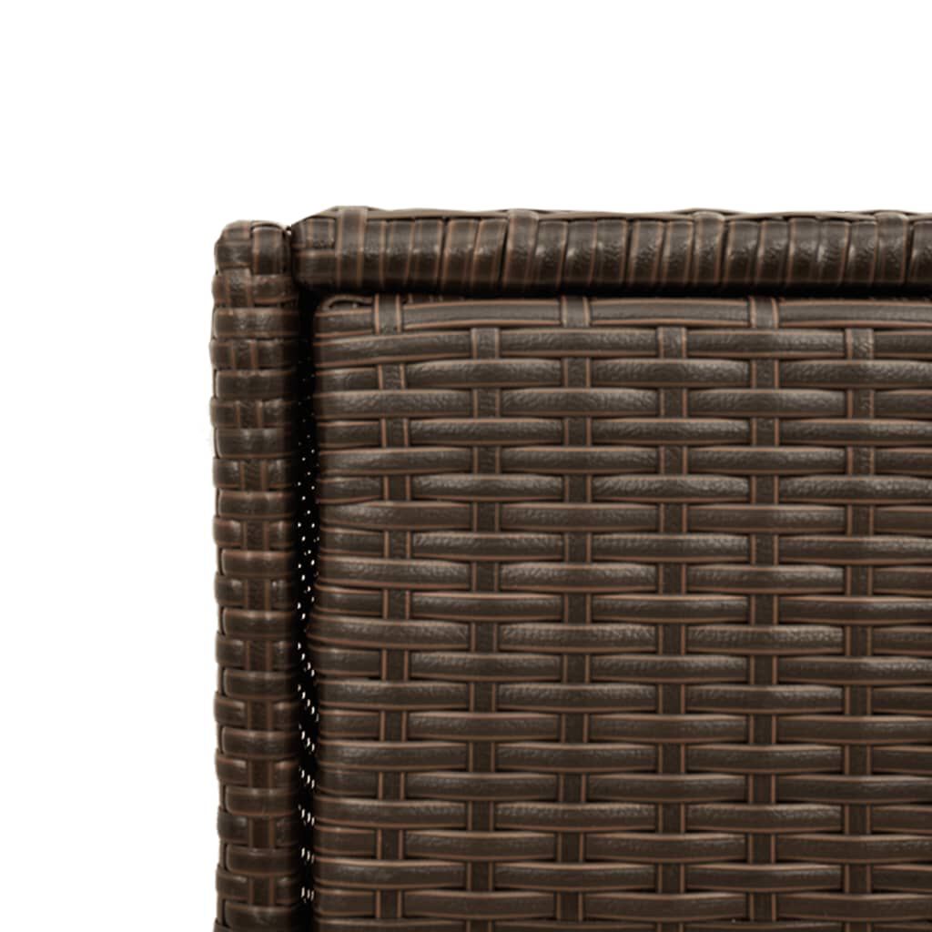 vidaXL Garden Storage Cabinet Brown 55x55x111 cm Poly Rattan
