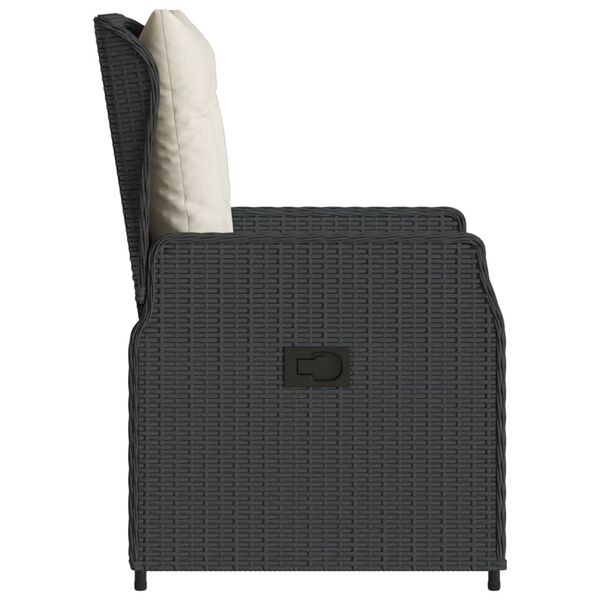 vidaXL Reclining Garden Chairs 2 pcs Black Poly Rattan
