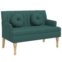 vidaXL Bench with Cushions Dark Green 113x64.5x75.5 cm Fabric