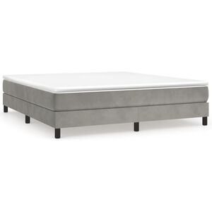 vidaXL Box Spring Bed Frame Light Grey King Velvet (US Only)