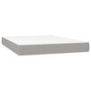 vidaXL Box Spring Bed with Mattress Light Grey 152x203 cm Queen Fabric