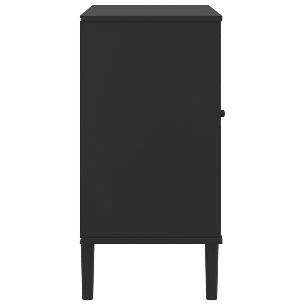 vidaXL Sideboard SENJA Rattan Look Black 80x40x80 cm Solid Wood Pine