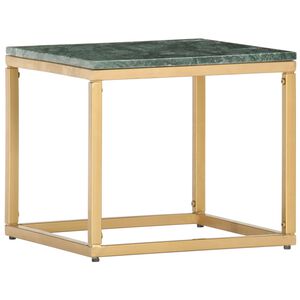 vidaXL Coffee Table Green 40x40x35 cm Real Stone with Marble Texture