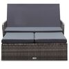 vidaXL 2 Piece Garden Lounge Set with Cushions Poly Rattan Grey