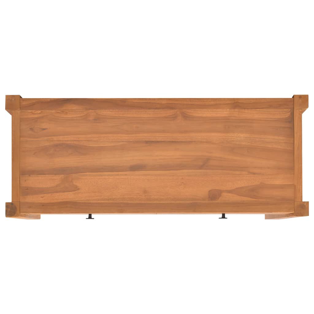 vidaXL Desk with 2 Drawers 100x40x75 cm Teak Wood