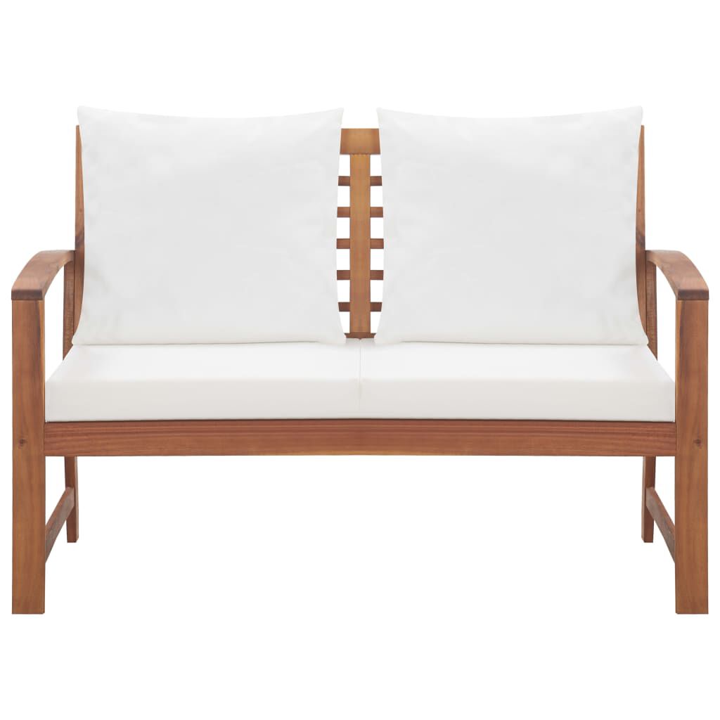 vidaXL 4 Piece Garden Lounge Set with Cushions Solid Acacia Wood