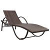 vidaXL Sun Lounger with Cushion Poly Rattan Brown