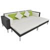 vidaXL 4 Piece Garden Lounge Set with Cushions Poly Rattan Black