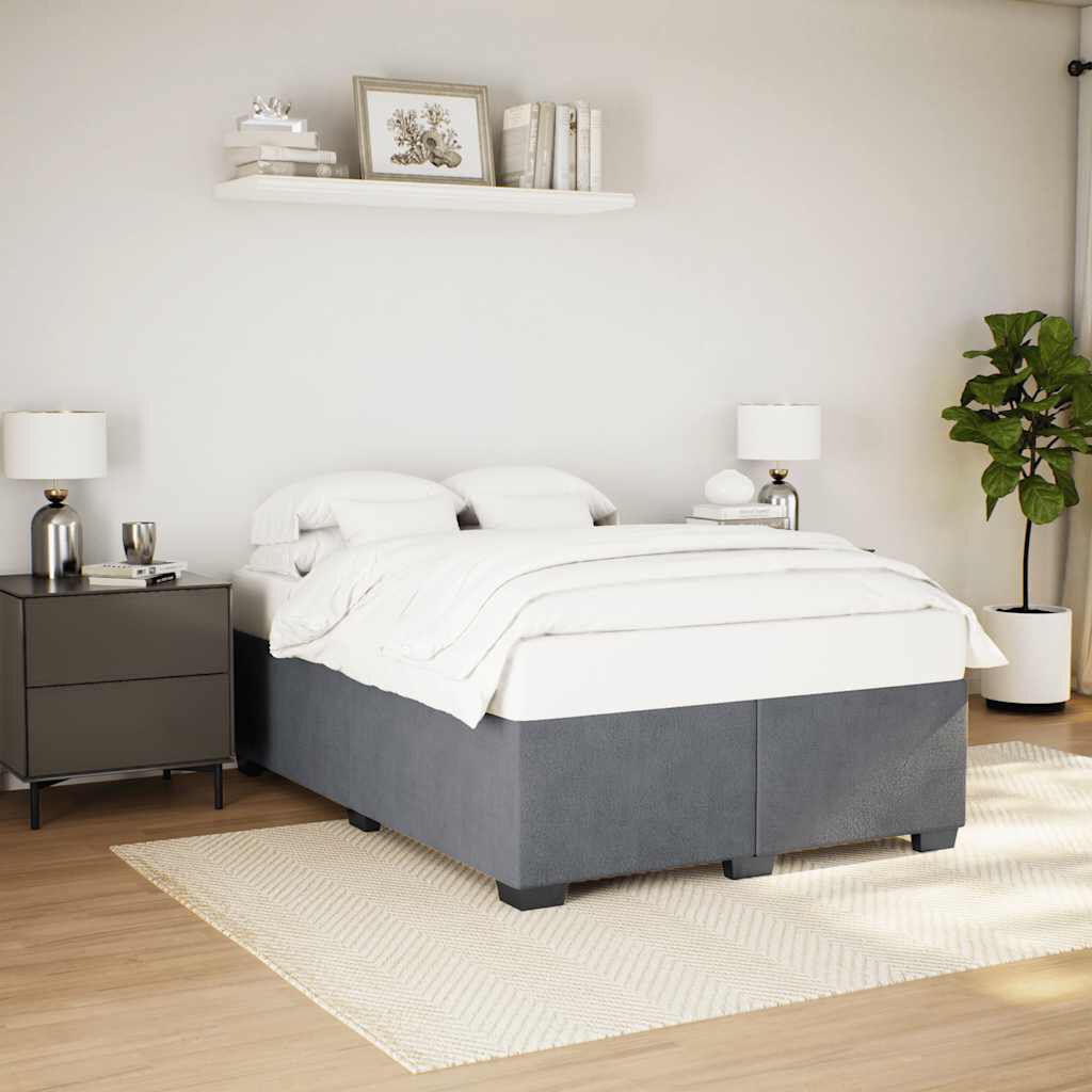 vidaXL Bed Frame without Mattress Dark Grey Full Velvet