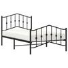 vidaXL Metal Bed Frame without Mattress with Footboard Black 100x190cm