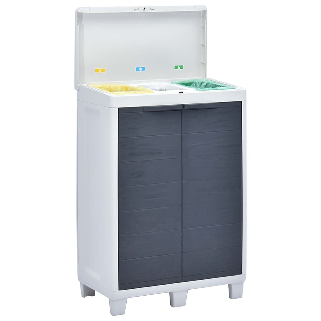 vidaXL Garden Dustbin with 3 Bags Dark Grey 65x38x102 cm