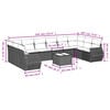 vidaXL 10 Piece Garden Sofa Set with Cushions Black Poly Rattan