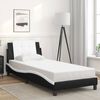 vidaXL Bed Frame without Mattress "Zadar" Black and White 100x203 cm Faux Leather