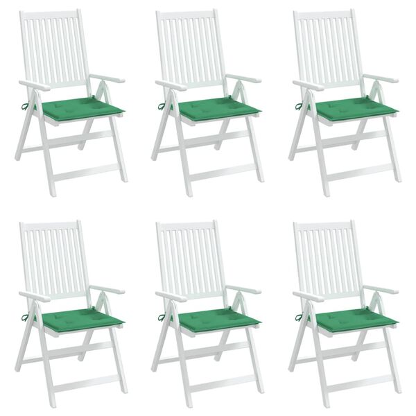 vidaXL Garden Chair Cushions 6 pcs Green 50x50x4 cm Oxford Fabric