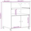 vidaXL Printer Stand with Wheels White 60x48x74 cm
