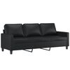 vidaXL 2 Piece Sofa Set with Cushions Black Faux Leather