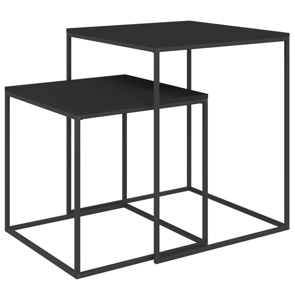 vidaXL Coffee Table Set 2 pcs Engineered Wood and Metal