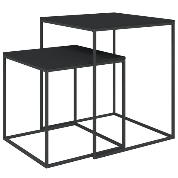 vidaXL Coffee Table Set 2 pcs Engineered Wood and Metal