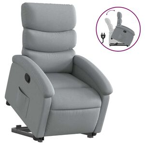 vidaXL Stand up Recliner Chair Light Grey Fabric