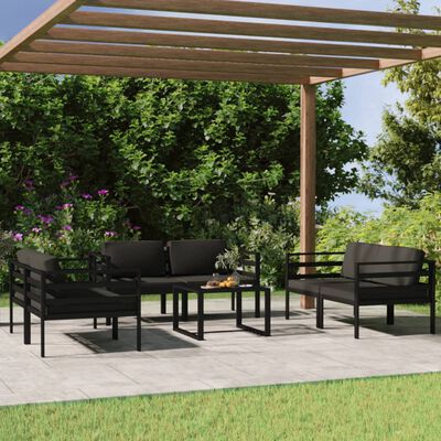 vidaXL 7 Piece Garden Lounge Set with Cushions Aluminium Anthracite