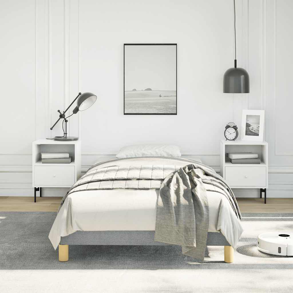 vidaXL Bed Frame without Mattress Light Grey 100x203 cm Twin XL Fabric