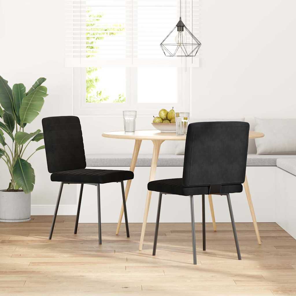 vidaXL Dining Chairs 2 pcs Black Velvet