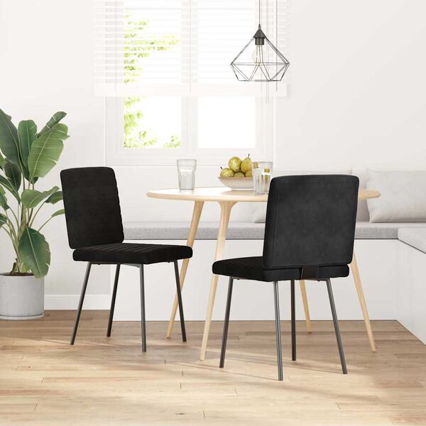 vidaXL Dining Chairs 2 pcs Black Velvet