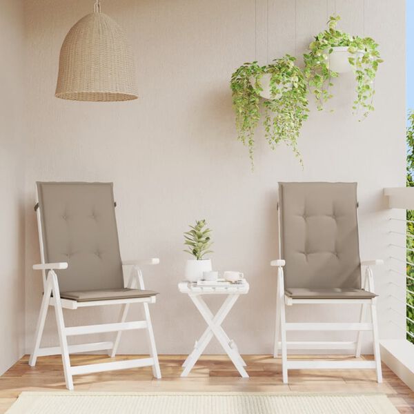 vidaXL Garden Highback Chair Cushions 2 pcs Taupe 120x50x3 cm Fabric