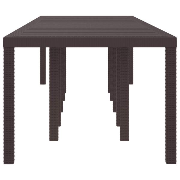 vidaXL Garden Table Brown 350 x 100 x 74 cm Poly Rattan