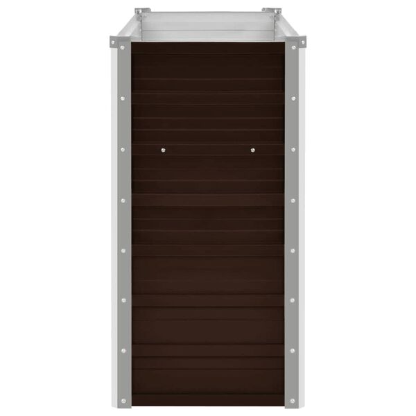 vidaXL Garden Raised Bed Brown 160x40x77 cm Galvanised Steel