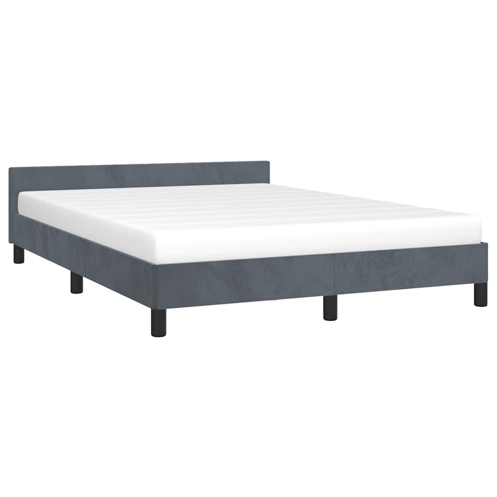 vidaXL Bed Frame without Mattress Dark Grey Double Velvet