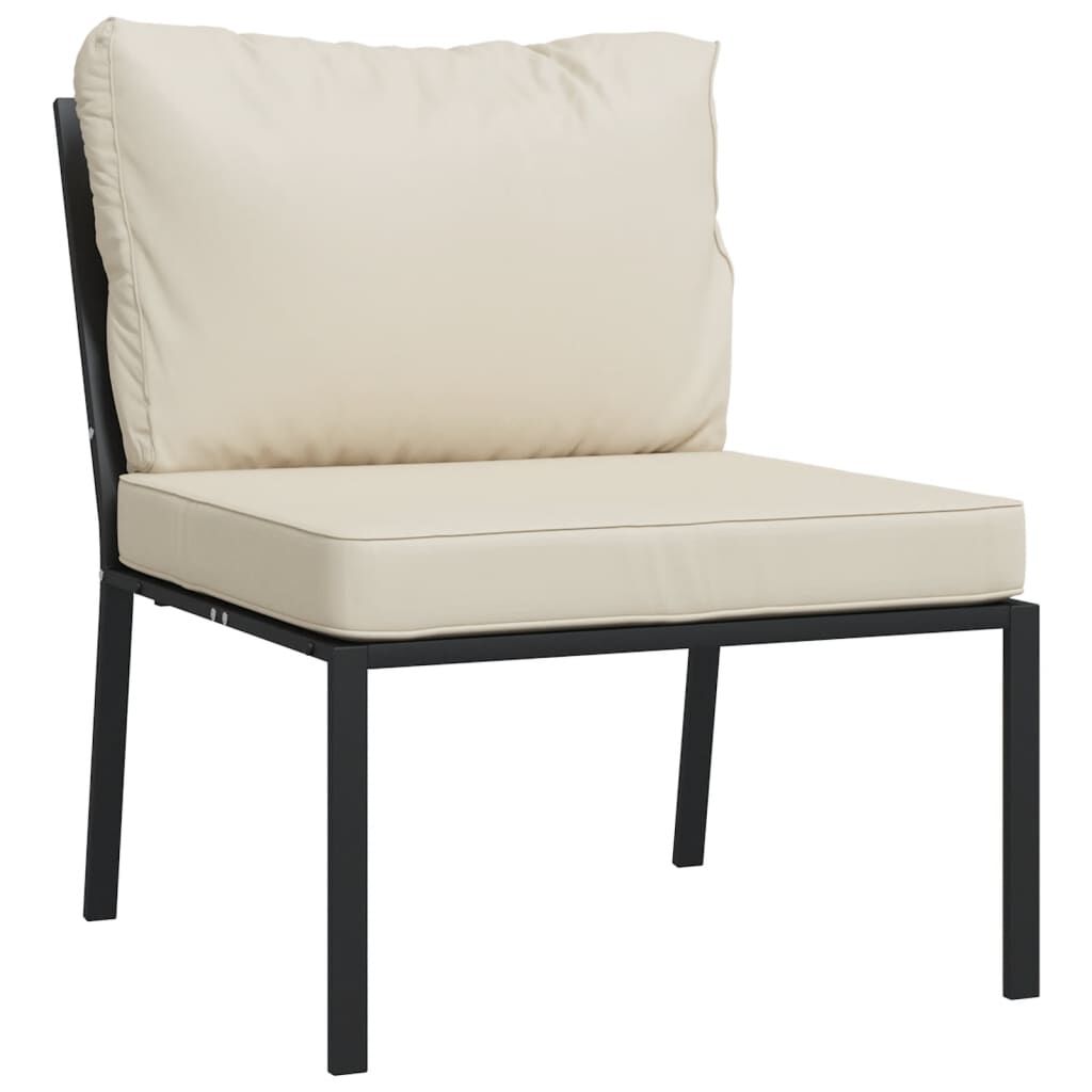 vidaXL 5 Piece Garden Lounge Set with Sand Cushions Steel