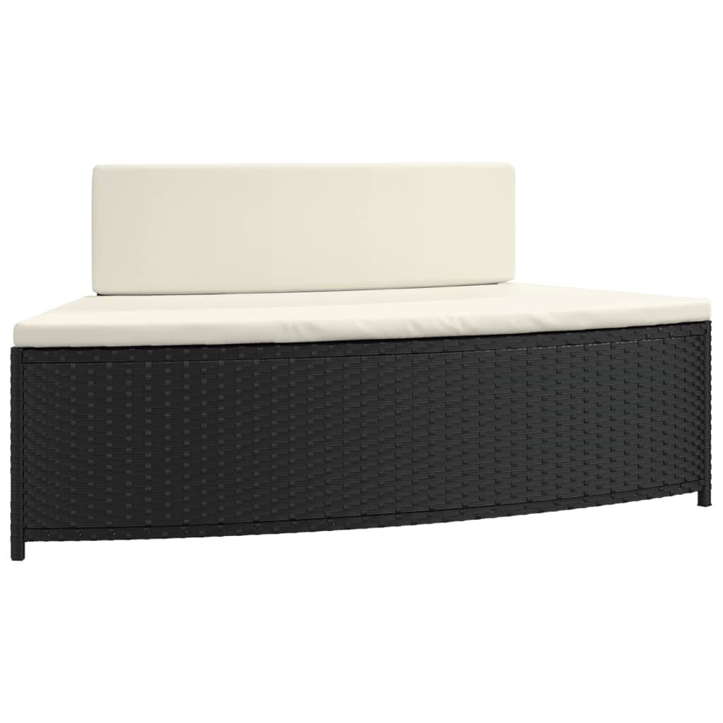 vidaXL Hot Tub Surround Black Poly Rattan and Solid Wood Acacia