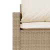 vidaXL 4 Piece Garden Sofa Set with Cushions Beige Poly Rattan