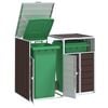vidaXL Wheelie Bin Storage for Double Bins Brown 144x81x113 cm Steel