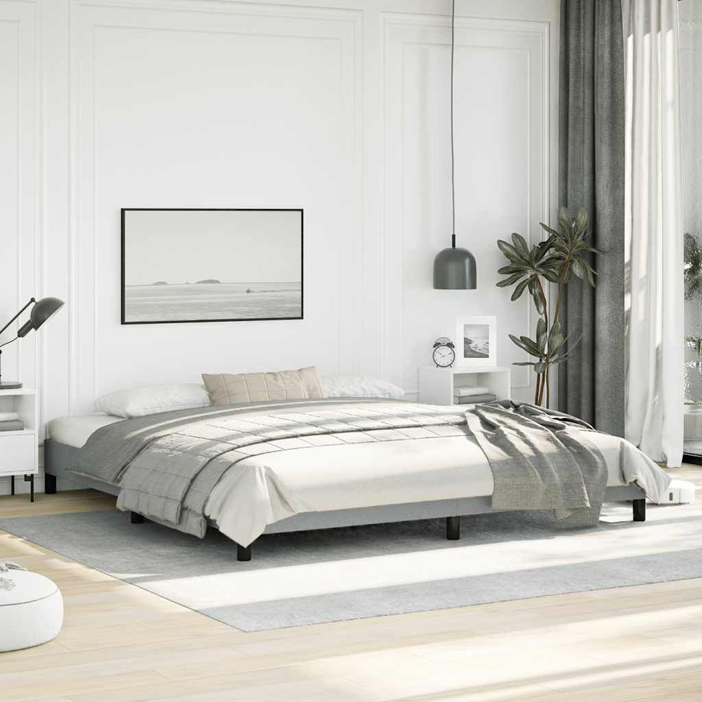 vidaXL Bed Frame without Mattress Light Grey 193x203 cm Fabric