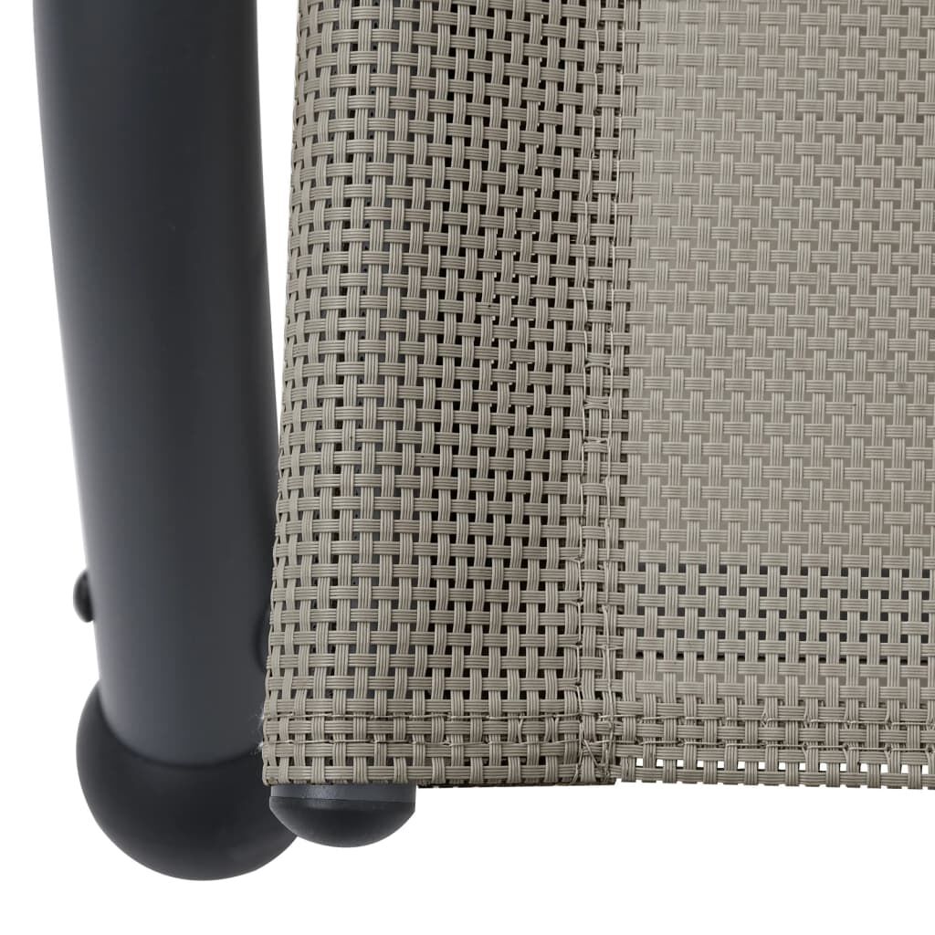 vidaXL Double Sun Lounger with Canopy Textilene Taupe